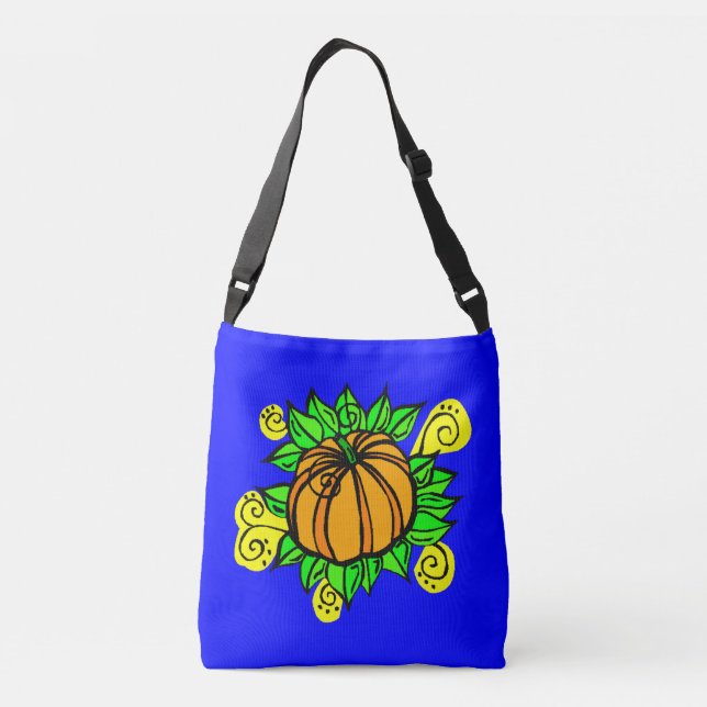 Cheery Harvest Pumpkin Crossbody Bag (Back)