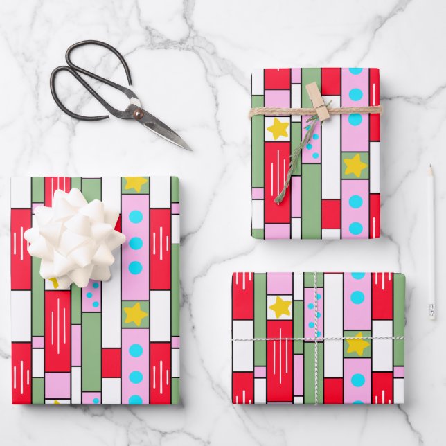 Cheery Holiday gift wrap 3 pack (Front)