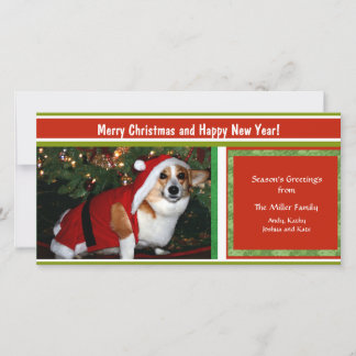 Cheery Holiday Greetings Custom Photo Personalised Card