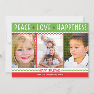Cheery Holiday (Red / Green) Photo Collage Card