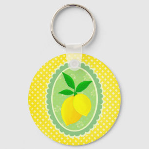 Cheery Personalised Sunny Yellow Lemon Key Ring