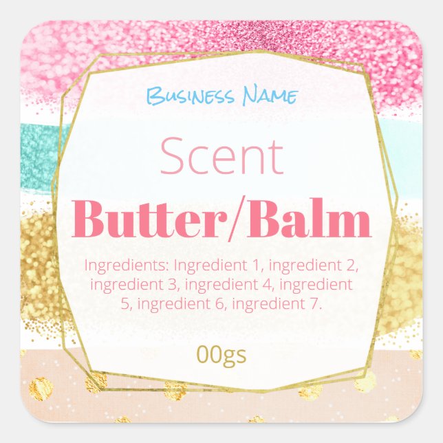 Cheery Pink Body Butter Face Cream Lip Balm Labels (Front)