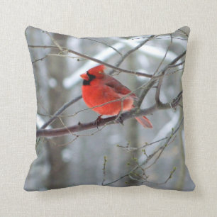 Cheery Red Cardinal Pillow