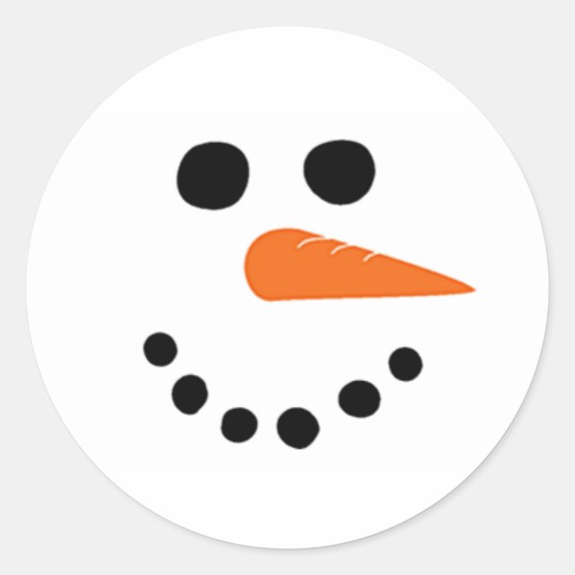 Cheery Snowman Face Sticker (Front)