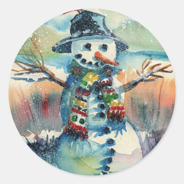 Cheery Snowman Sticker (Front)
