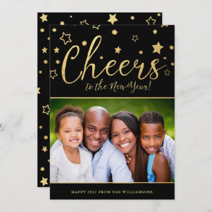 Cheery Stars Photo New Year's Card
