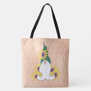 Cheery Sunflower Gnome Life Personalised Shoulder Tote Bag