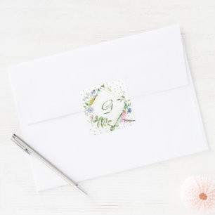 Cheery Wildflower Diamond Monogram Sticker