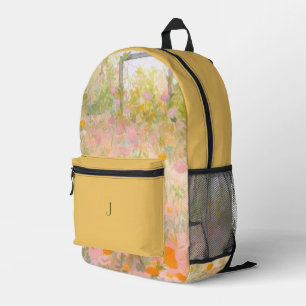Cheery Yellow and Orange Spring Meadows Background Printed Backpack