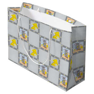 Cheese and Mouse Baby Shower Yellow Grey Gift Bag