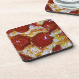 Cheese and Pepperoni Pizza Party Coaster