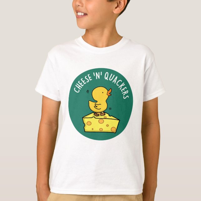 Cheese And Quackers Funny Duck Pun  T-Shirt (Front)