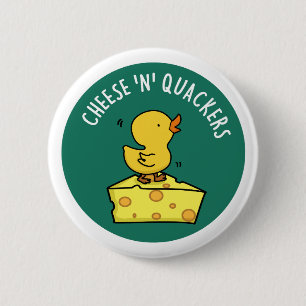 Cheese And Quackers Funny Food Pun 6 Cm Round Badge