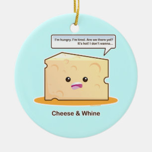 Cheese and Whine Ceramic Tree Decoration