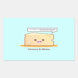 Cheese and Whine Rectangular Sticker