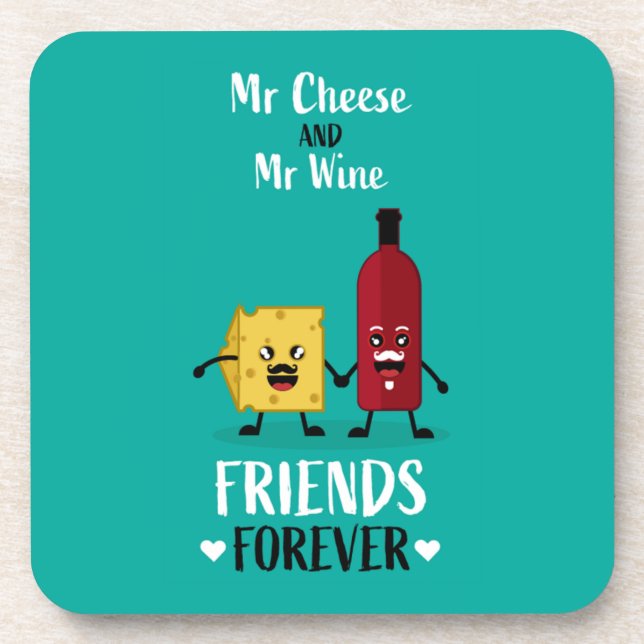 Cheese And Wine Best Friends Coaster (Front)