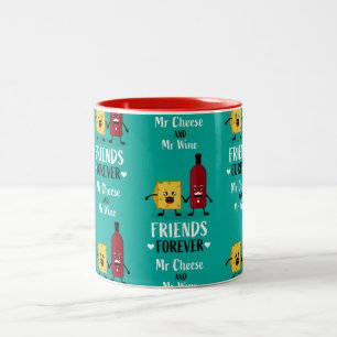 Cheese And Wine Best Friends Two-Tone Coffee Mug