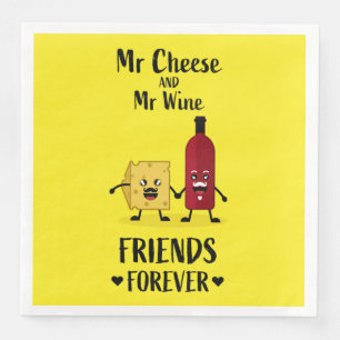 Cheese And Wine Lovers  Napkin