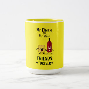Cheese And Wine Lovers Two-Tone Coffee Mug