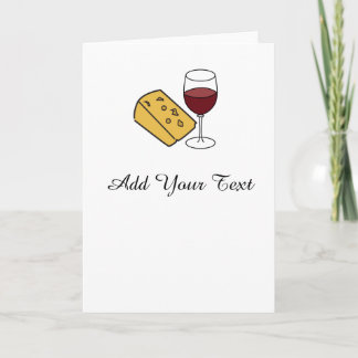 Cheese and Wine Party Custom Greetings Card
