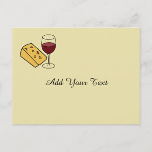 Cheese and Wine Party Custom Invitation Postcard