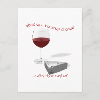 cheese and wine postcard