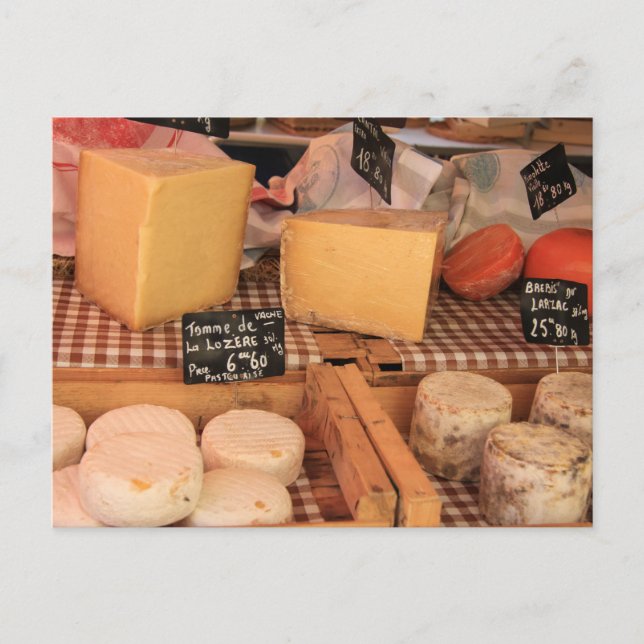 Cheese at a market postcard (Front)