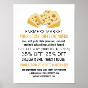 Cheese Blocks, Cheesemonger Advertising Poster
