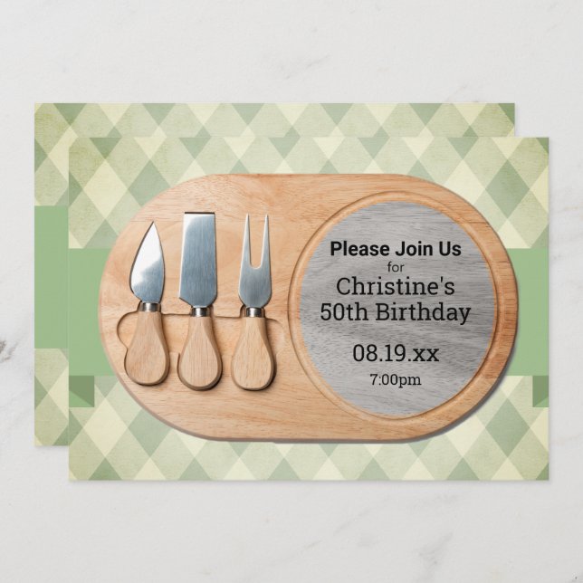 Cheese Board Custom Charcuterie Invitation (Front/Back)