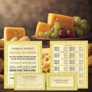 Cheese Board Design, Cheesemonger Business Card