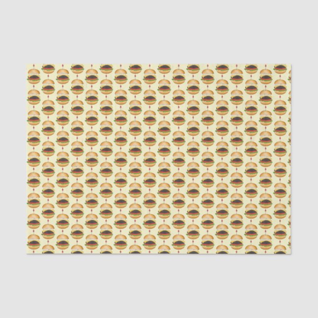 Cheese Burger Cheeseburger BBQ Barbecue Cookout  Tissue Paper (Front)