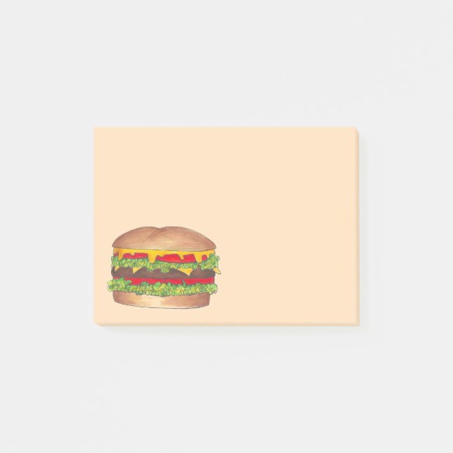 Cheese Burger Hamburger Cheeseburger Fast Food Post-it Notes (Front)