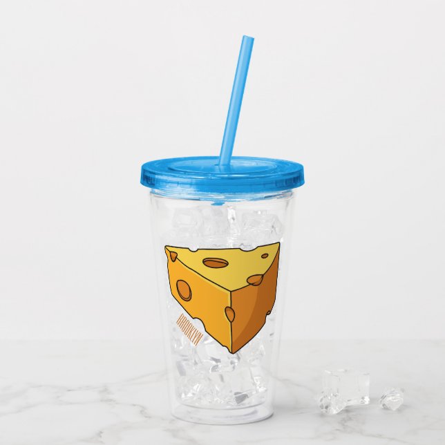 Cheese cartoon illustration   acrylic tumbler (Back Ice)
