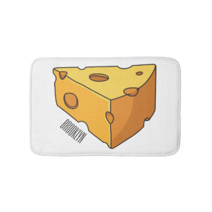 Cheese cartoon illustration bath mat