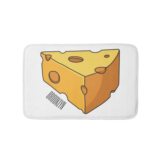 Cheese cartoon illustration bath mat (Front)