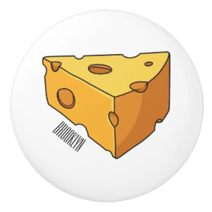 Cheese cartoon illustration ceramic knob