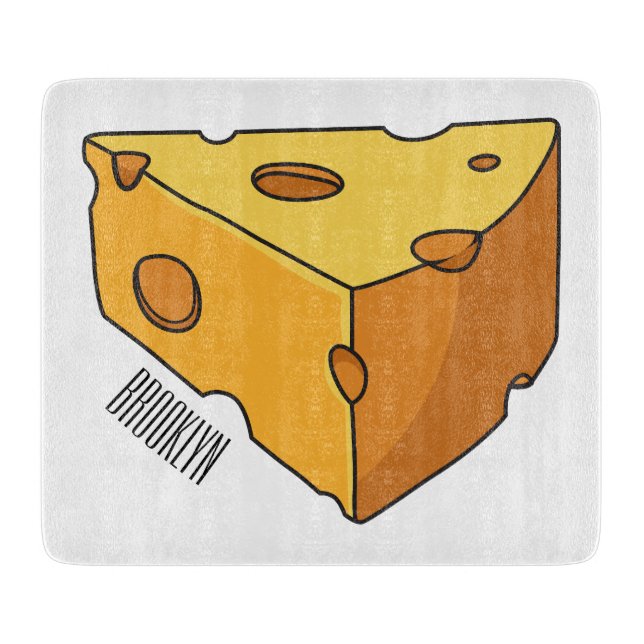 Cheese cartoon illustration  cutting board (Front)