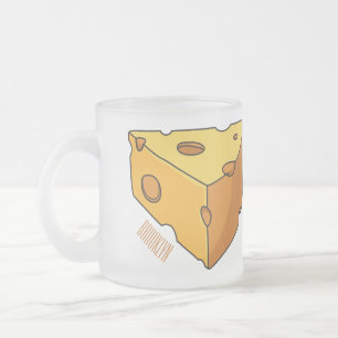 Cheese cartoon illustration frosted glass coffee mug