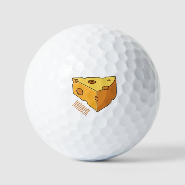Cheese cartoon illustration golf balls (Front)