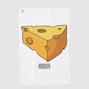 Cheese cartoon illustration golf towel