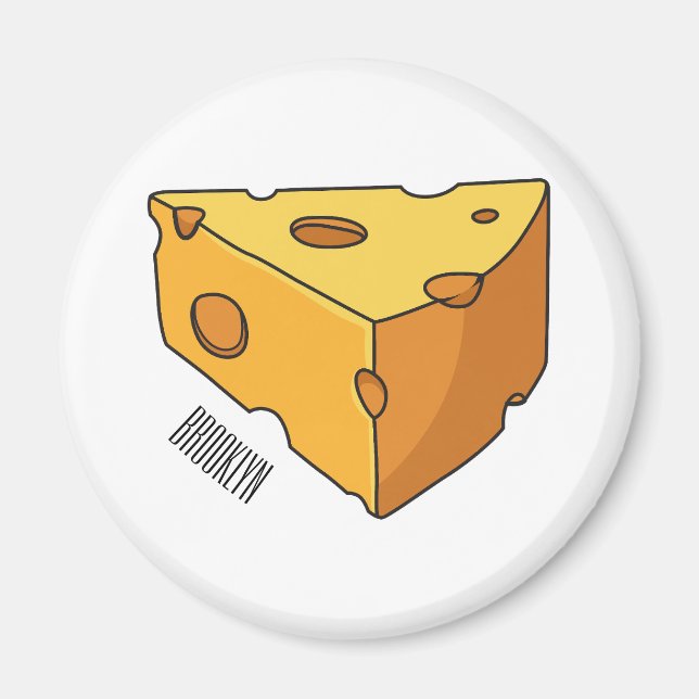 Cheese cartoon illustration magnet (Front)