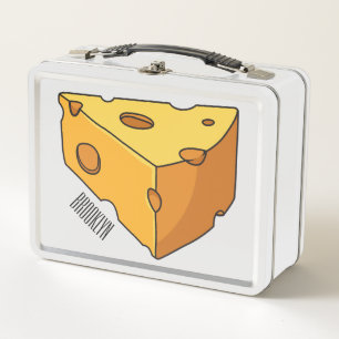 Cheese cartoon illustration metal lunch box