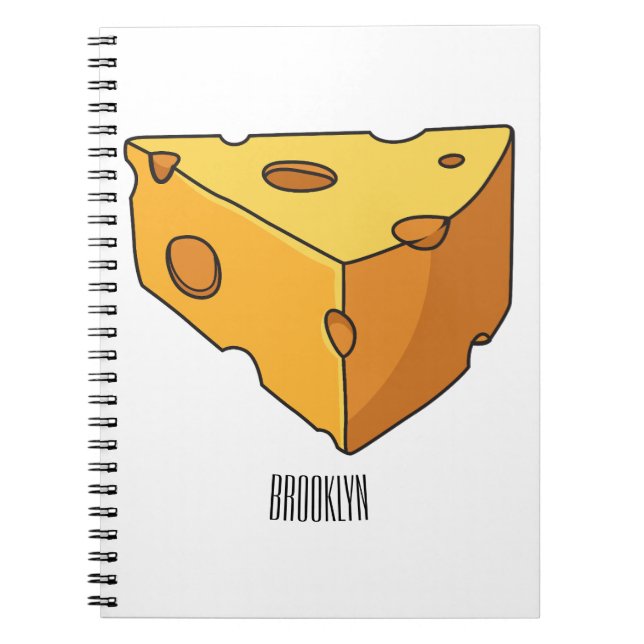 Cheese cartoon illustration  notebook (Front)