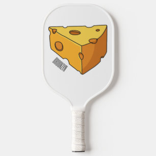 Cheese cartoon illustration pickleball paddle