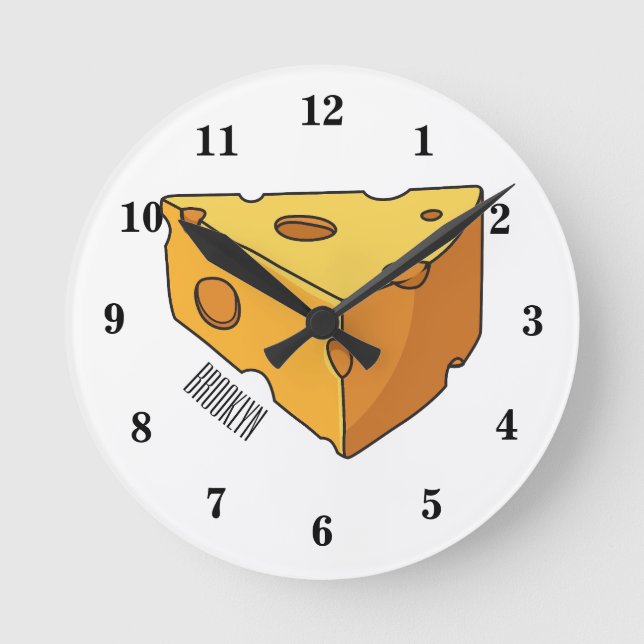 Cheese cartoon illustration round clock (Front)