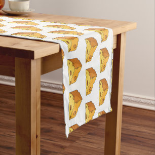Cheese cartoon illustration short table runner