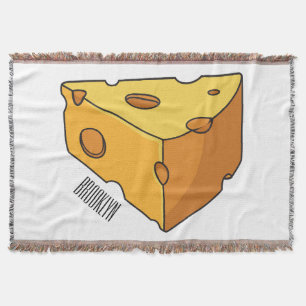 Cheese cartoon illustration throw blanket