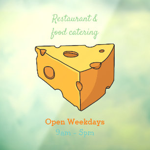 Cheese cartoon illustration window cling