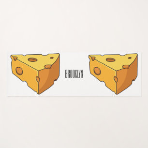 Cheese cartoon illustration yoga mat