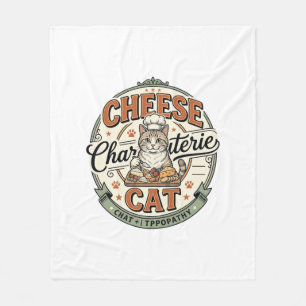 Cheese Charcuterie Cat Cheese Charcuterie Cat Vint Fleece Blanket